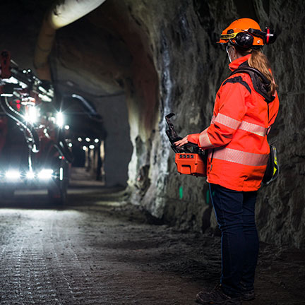 Borrigg i en tunnel (foto)